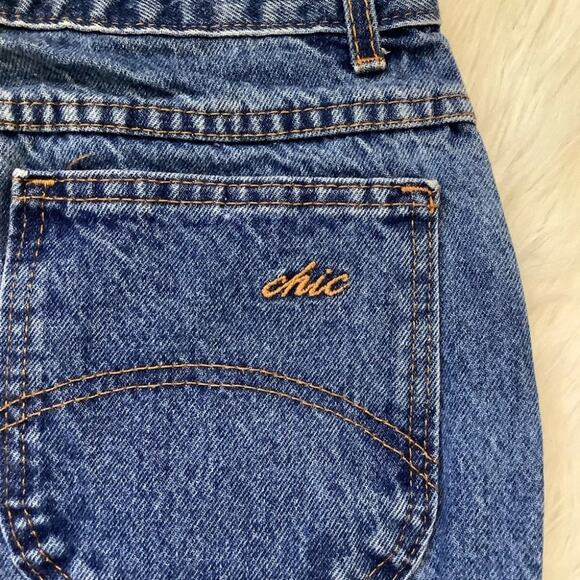 Chic Made in the USA Mom Jeans Short Size 16 Petite Cute Vintage Summer Blue - Picture 8 of 12